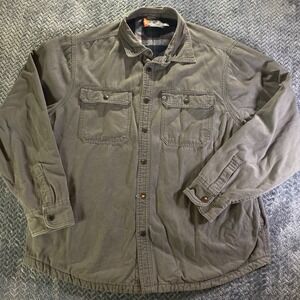 The American Outdoorsman Mens XL Snap Front Flannel plaid jacket canvas